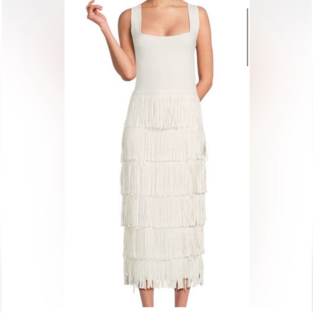 Endless Rose Cream Fringe Midi Dress